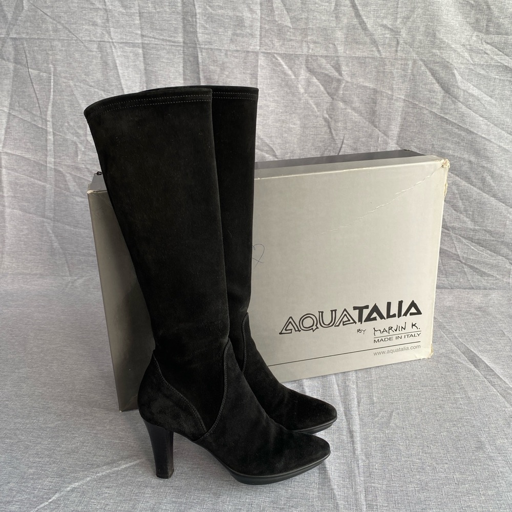 🇮🇹 AQUATALIA | Weatherproof Stretch Suede Heeled Boots